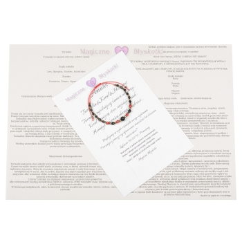 Bransoletka celebrytka czarny TURMALIN KORAL HEMATYT ochrona i spokój